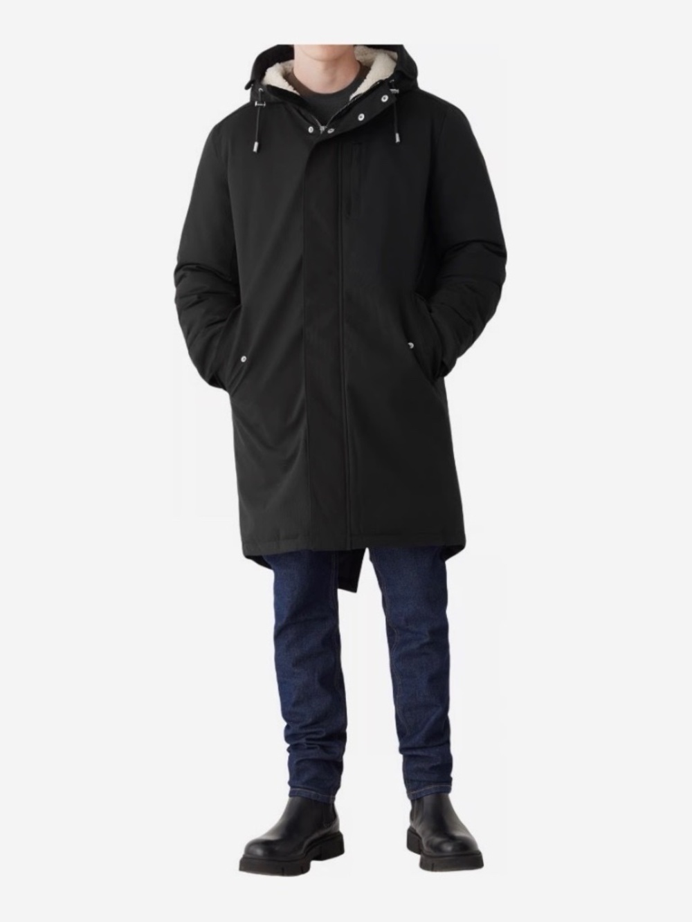 Frank & Oak Alpine Parka Hooded Winter Coat PrimaLoft ┆L┆Black┆227